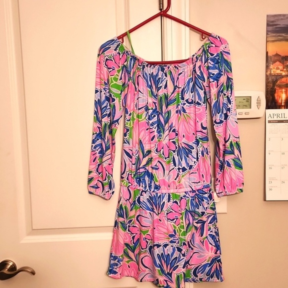 Lilly Pulitzer Pink Flower Print Skort Romper Size XXS